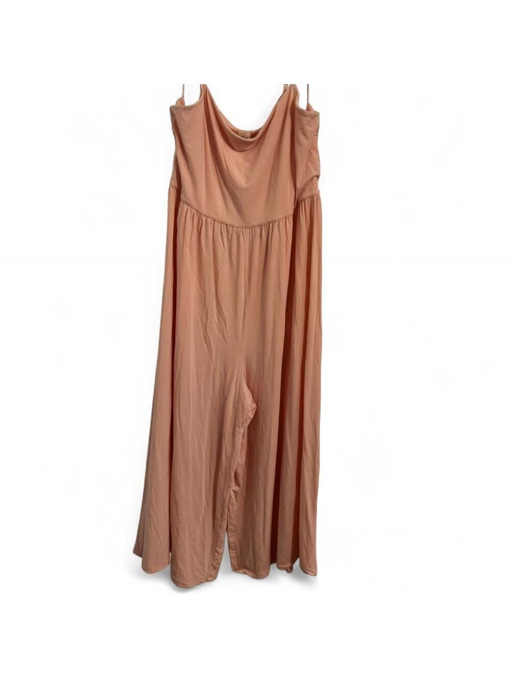 Aritzia Wide Leg Fit and Flare Pink Stretch Fabric Jumpsuit Size XL